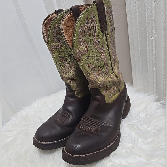 Smoky Mountain Brown/Green Hopalong Western Cowboy Boot 6.5B 🌴 - Picture 12 of 13